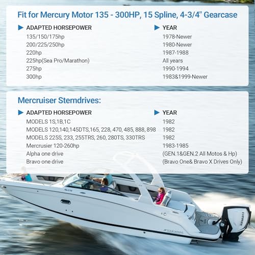 Tutor Auto 14 1/2 X 19 Pitch 48-832830A45 Aluminum Boat Propeller For Mercury Outboard Engine 135-300Hp&Mercruiser Alpha One/Bravo One thumb #2