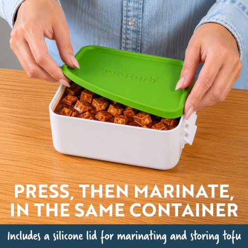 Image of Tofuture Large Tofu Press - The Original and Best Press - Fits Two 8-16 oz | Mess-free tofu press. BPA-free polypropylene. Dishwasher safe. 225- 450g blocks. Silken tofu, extra firm tofu, paneer maker