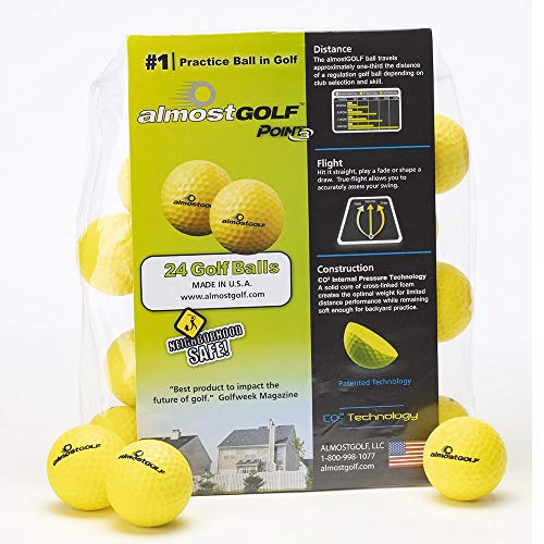 Limited Flight Practice Foam Golf Balls – Realistic Spin, Trajectory, & Accuracy Training, Pack of 24, Hi-Vis Yellow