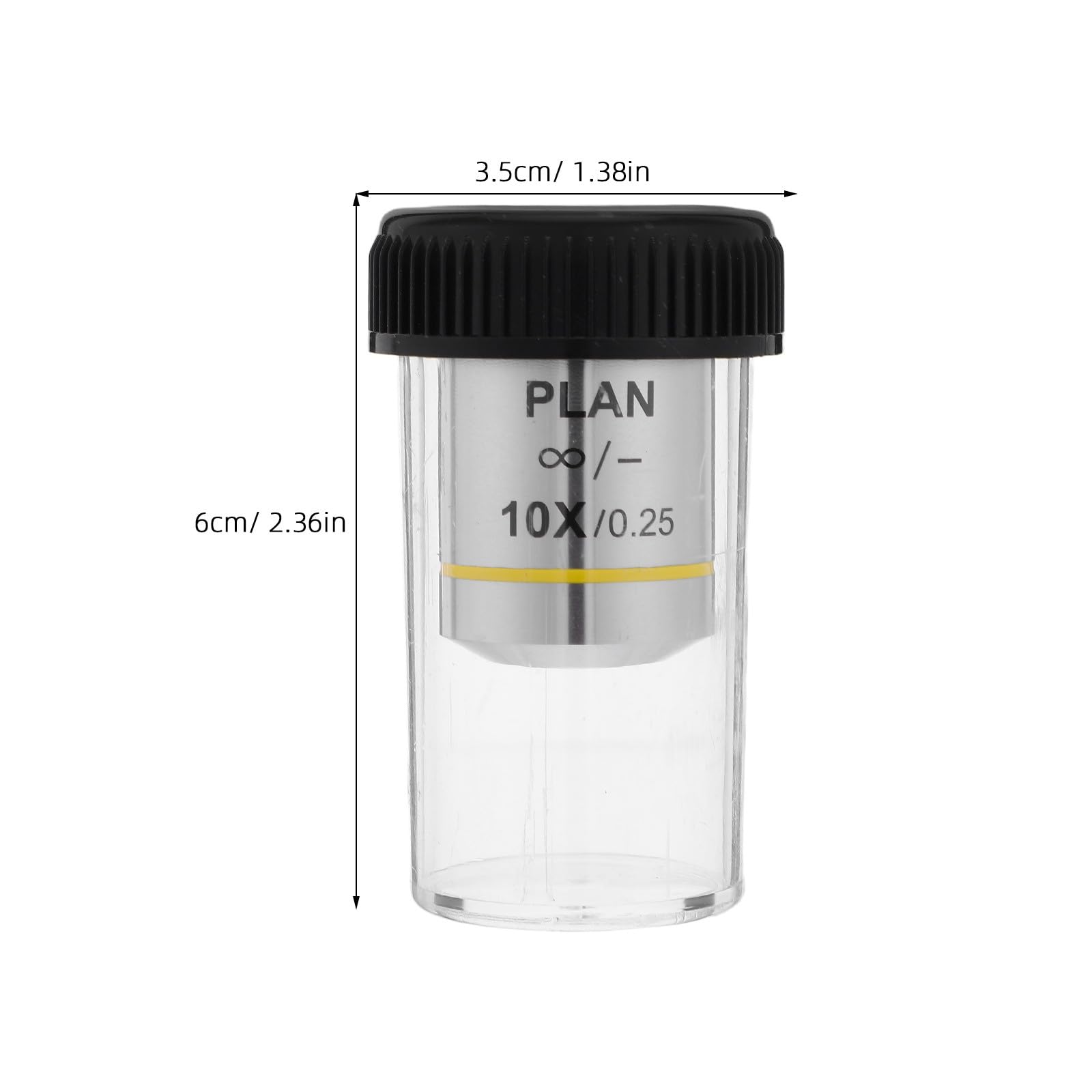 DOITOOL Lente Objetivo de 10x para Microscopio Biológico, Alta Resolución Distorsión, Accesorio de Laboratorio Compatible
