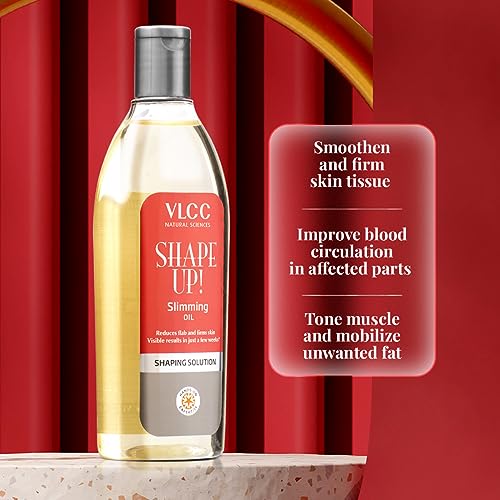 Image of VLCC Shape Up Slimming Oil - 200ml | Fights Cellulite, and Reduces Flab | Firms Skin and Increases Skin Elasticity | With Cypress, Juniper Berry Fruit and Sweet Fennel Oil.