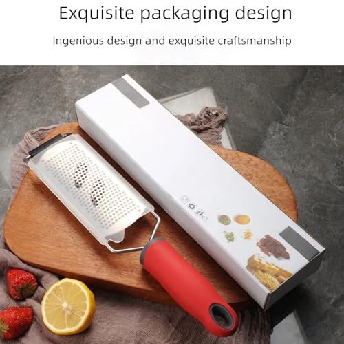 Rallador de queso de acero inoxidable con mango rojo miniatura 7