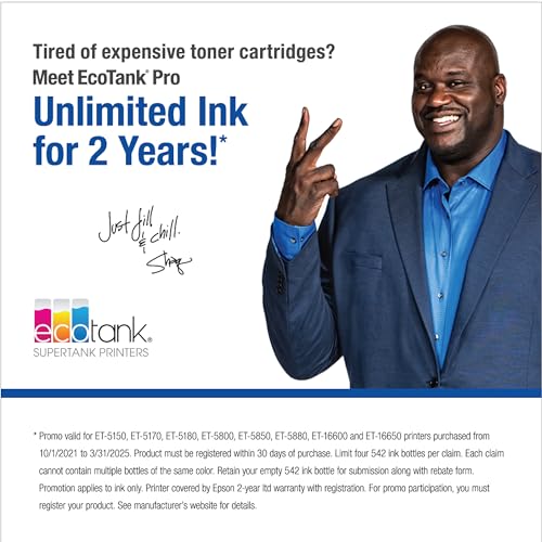 Epson EcoTank Pro ET-5850 Wireless Color All-in-One Supertank Printer with Scanner, Copier, Fax and Ethernet, White - Image 4