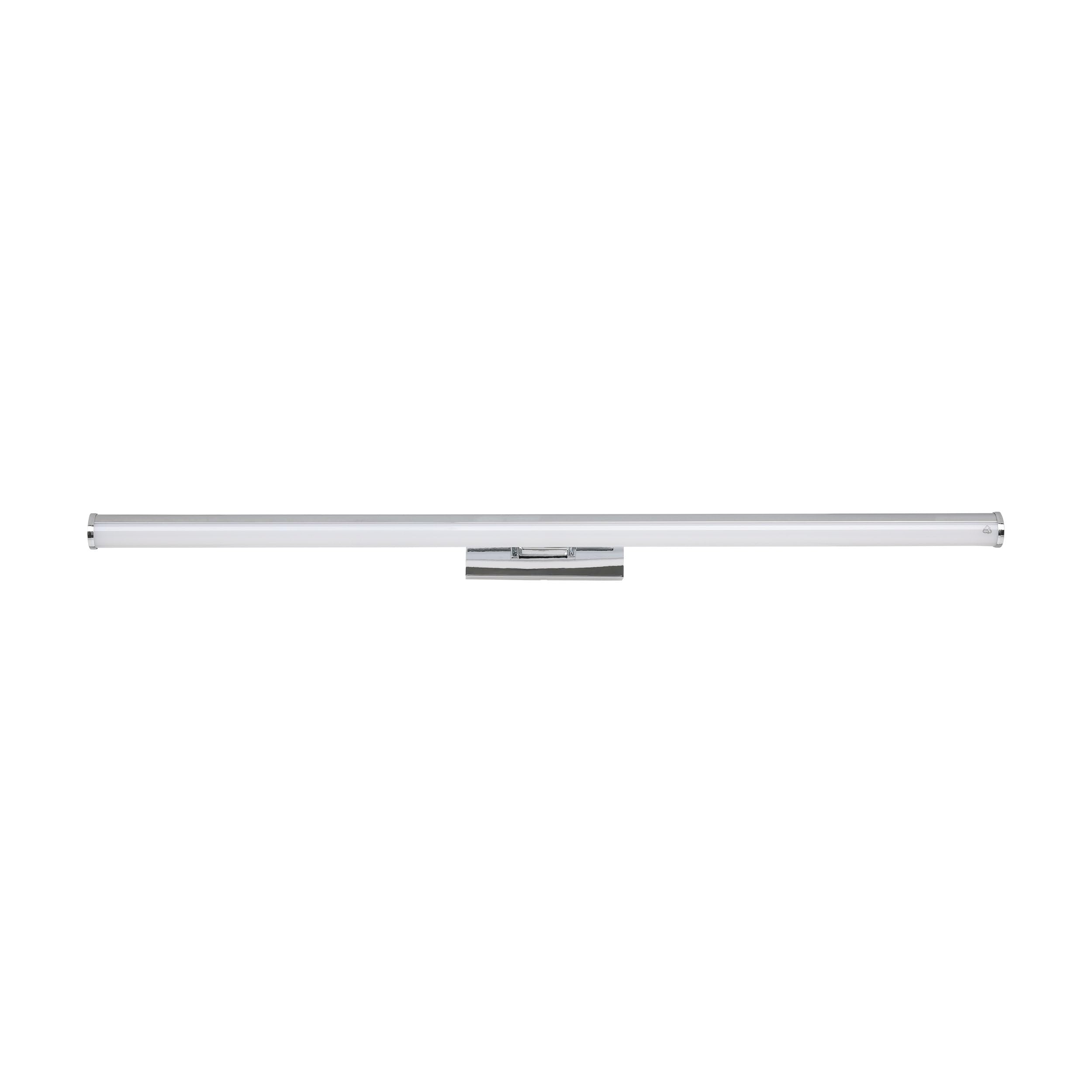 EGLO LED Wandlampe Vadumi, Spiegelleuchte, Wandleuchte aus Kunststoff, Badezimmer Lampe in Chrom, Weiß, LED Feuchtraumleuchte neutralweiß, IP44, L 78 cm