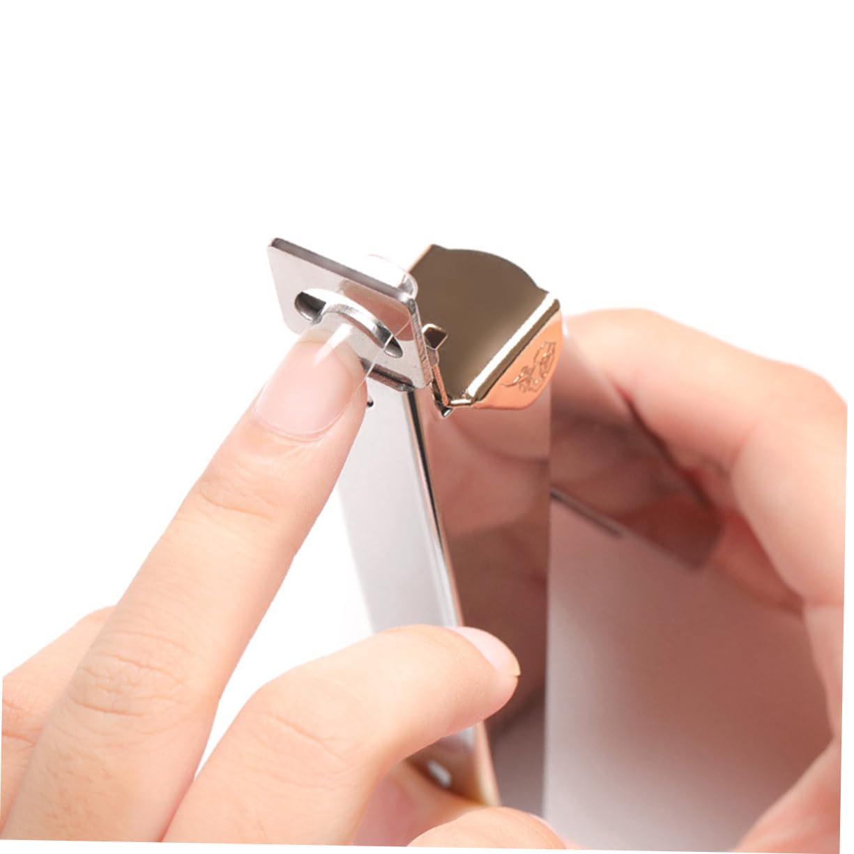 TOVINANNA 1Pc U Shaped Nail Clipper Ergonomic Stainless Steel Nail Trimmer for Fake Nails DIY Sharp Golden Design for Professional Manicure