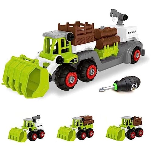Image of DIY Plastic Toy Vehicles | Assembly Farm Truck Construction Set, Building Vehicle Play with Screwdriver, for 3+ Year Old Boys, Kids, Girls (Multicolor)