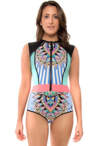 Body Glove Women's Look-At-Me Stand Up Surf Suit Swimsuit, Multi - Medium