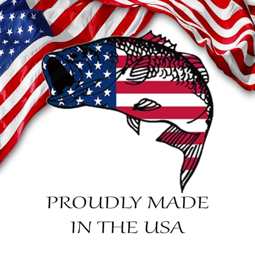 Image of Large USA Flag Fishing Bass Fish Sticker Decal Fishing Bumper Sticker Fish Auto Decal Car Truck Boat RV Patriotic Tackle Box Fisherman (8 Inch)