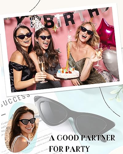 Kanayu 24 Pairs Retro Cat Eye Sunglasses for Women bulk Vintage Trendy Goggles Party Plastic Frame Sunglasses for men4