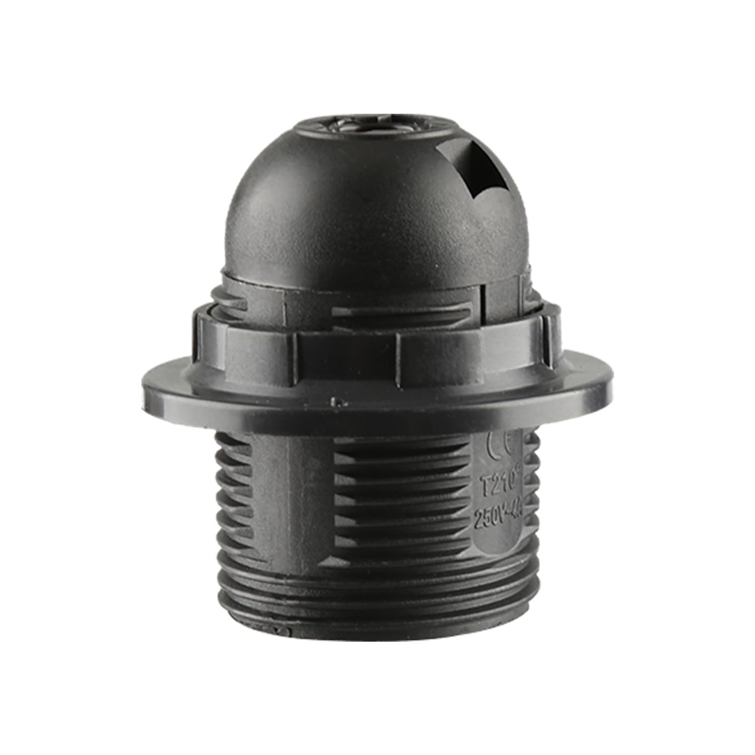 wellrun 1pcs E27 Edison Screw Socket,Black Full Thread Lamp Holder,Light Bulb Pendant Socke for Pendant Lights,Table Light Fitting