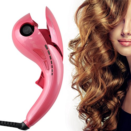 Automatic Hair Curler, BlueTop Professional High-Tech Automatic Hair Curler, BlueTop Professional High-Tech Curling Iron Wand Crimping Iron with Tourmaline Ceramic Barrels (Hot Pink)