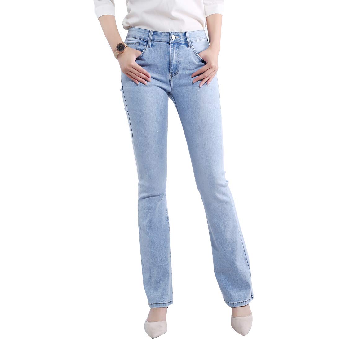 Women's Jeans Slim Fit Comfy Long Jeans Hight Waist Denim Pants for
