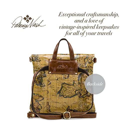Image of Patricia Nash Luzille 100% Full Grain Leather Backpack for Women - Convertible Backpack Tote - Genuine Leather BackPack Purse /Crossbody, Euro Map O /S