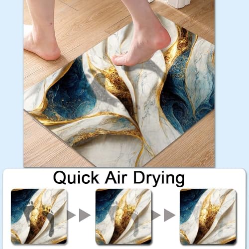 Image of FIGMENT 3D Anti-Slip Water Absorbent Bathroom Mat | Quick Dry Rectangular Bath Mat for Home, Kitchen Doorway, Office & Entryway Use | Soft, Odour-Free & Easy Clean Floor Mat (60x40 cm)
