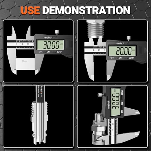 Messschieber Digitale Schieblehre, Preciva Edelstahl Messlehre Messwerkzeuge Spritzwasserdicht Staubdicht mit Ersatzbatterie und größem Display - 150 mm (silberschwarz)