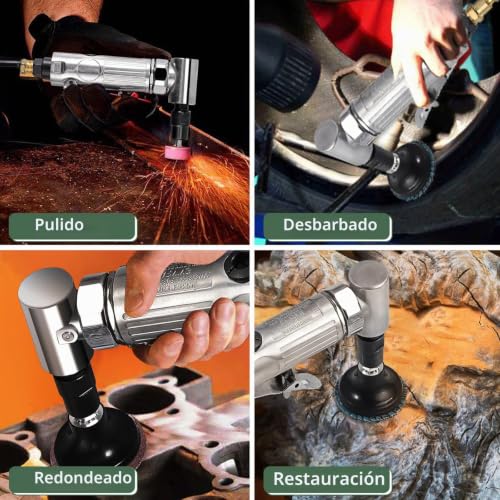 Lijadora angular de aire de 1/4 para restauración de metal y pulido de piezas mecánicas 4