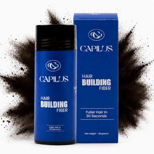 Image of Capilus Hair Building Fiber for Men & Women, Instant Hair Thickening Fibres for Thinning & Bald Spots, Natural-Looking, Concealer Powder for Fuller Look in 30 Seconds, 28g (Dark Brown, 28g)