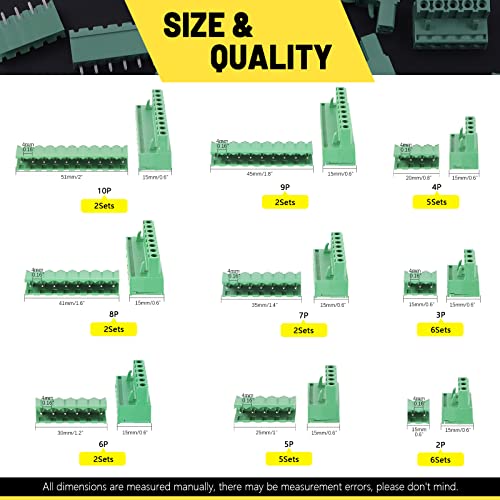 Bloques de terminales enchufables con tornillo para PCB, conexión estable de 2 a 9 pines 2