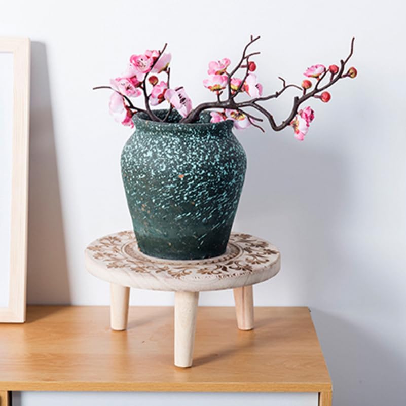 Miniatura 6 de Pequeño soporte de madera para flores, soporte de madera, base de madera, soporte de bola de cristal, florero, exhibición de taburete, bonsái,