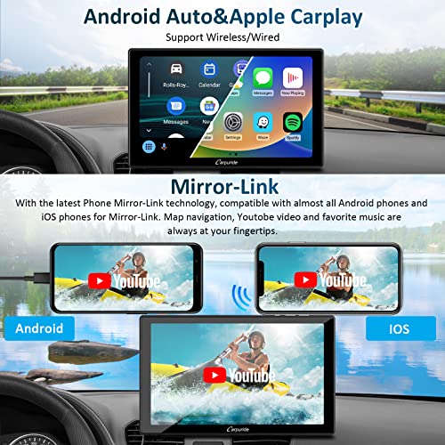 Upgrade New 2023 Carpuride W901 Pro Portable 9 Inch Ips Touch Screen Wireless Apple Carplay Android Auto Car Radio Receiver, Smart Multimedia Dual Bluetooth Dashboard Console Car Stereo #TOP1