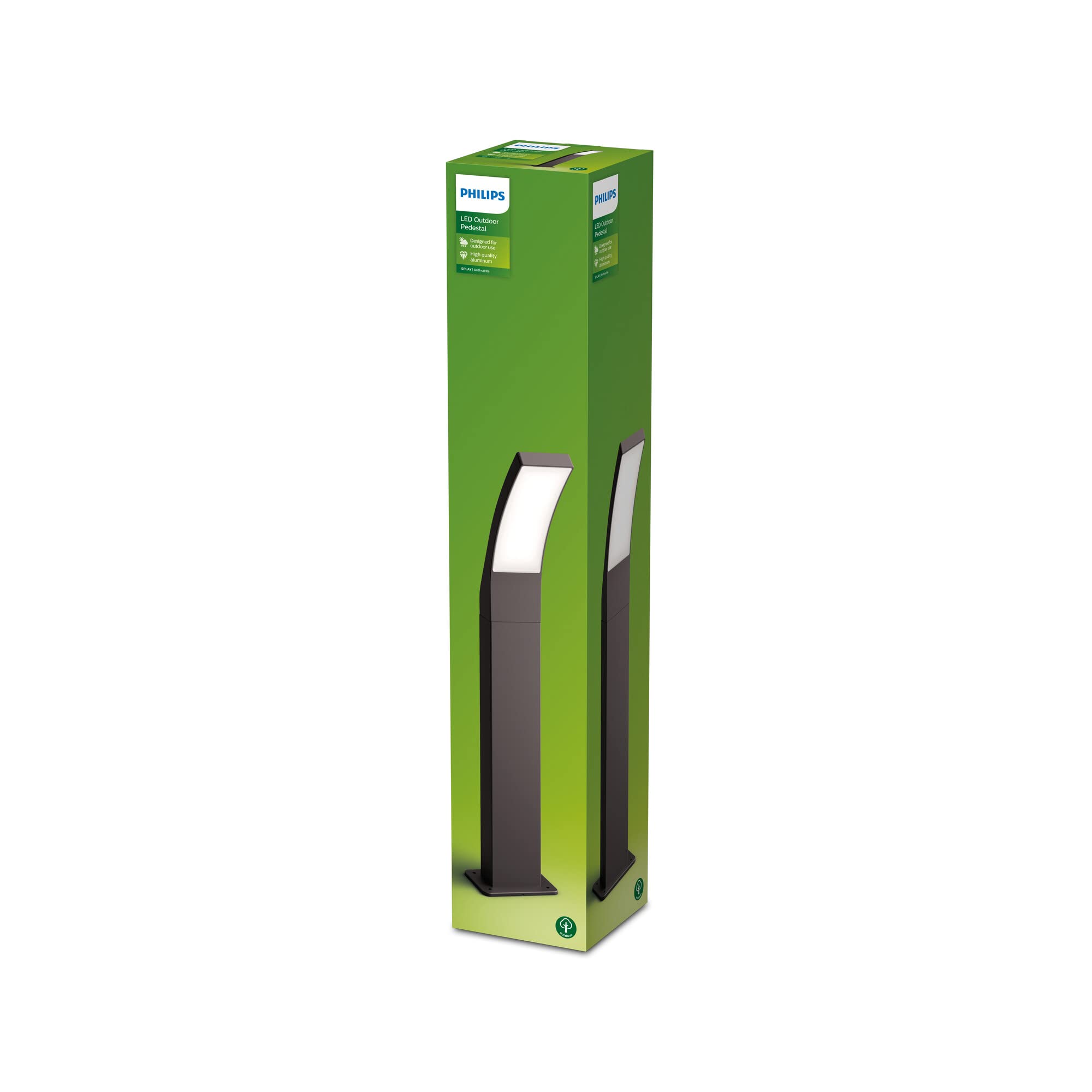 Philips Lighting - Pedestal Splay, lámpara LED de exterior, color antracita, luz blanca cálida, 12W