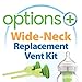 Dr. Brown's Natural Flow Options+Replacement Vent Kit, Wide-Neck 2 Count (Pack of 1) (Fits Options+ Wide-Neck - 9oz/270mL bottles)