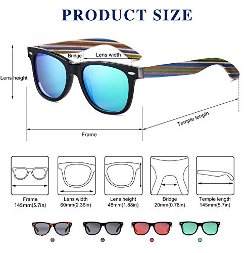 Image of DUCO Polarized Driving Handmade Walnut Wooden 100% UV 400 Protection Sunglasses for Men 2141