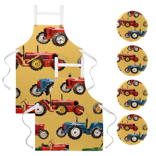 Lot tablier de cuisine avec 4 broches pour pâtisserie et bar