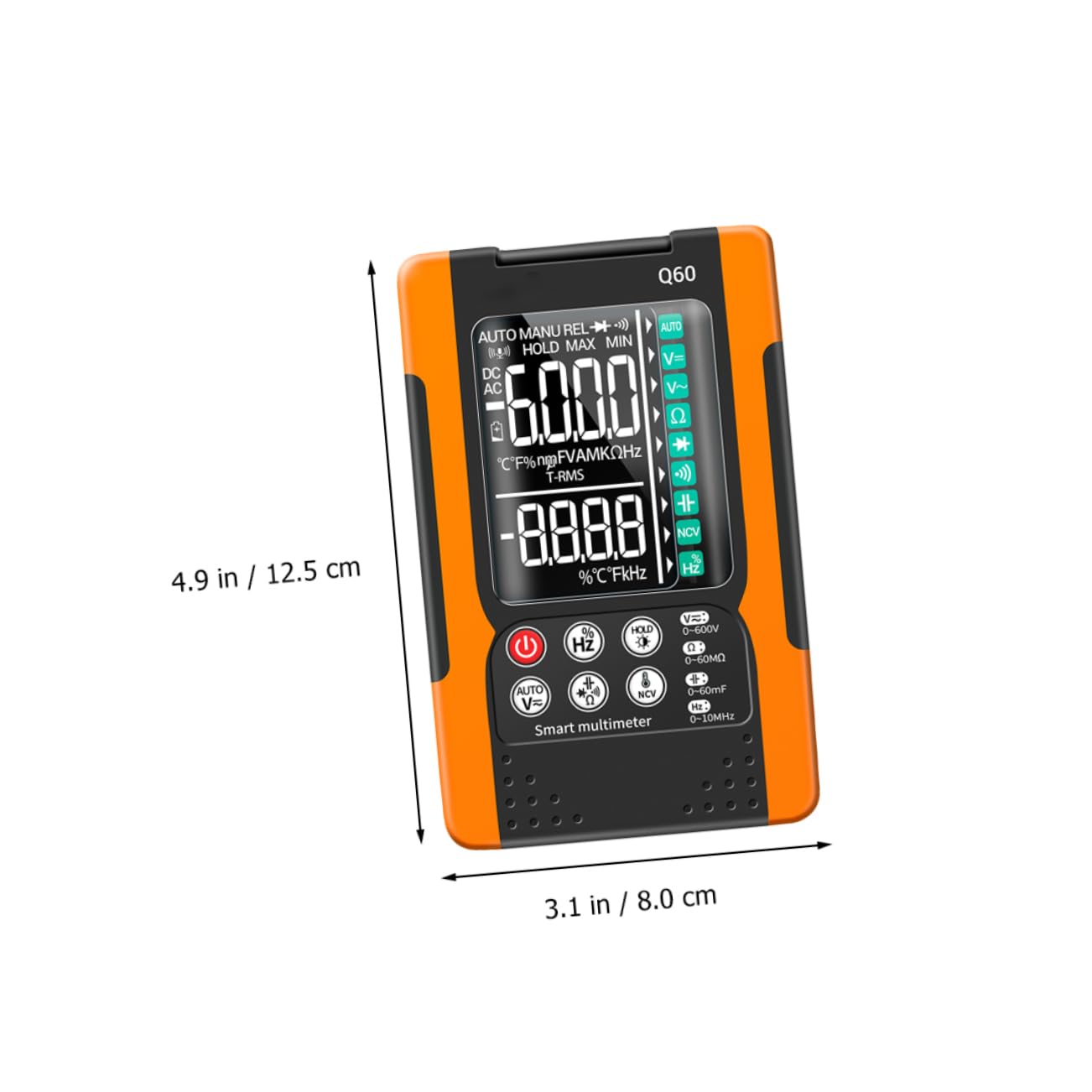 STOBAZA Digital Multimeter Large Display NCV Detection Diode Testing Auto Range Backlight and Flashlight Portable Ohm Volt Tester for Electricians and Home Use