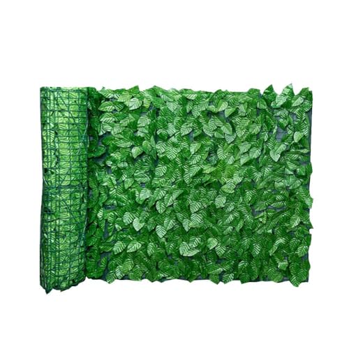 REOVE Kunstmatige Klimop Privacyhek, Groen Plastic Bladerhek Panelen Kunstmatige Blader schermhaag Privacyhek Rolmuur Landschap voor buitendecoratie, Tuin 0.5x3M (Groen blad 0.5 * 3M)