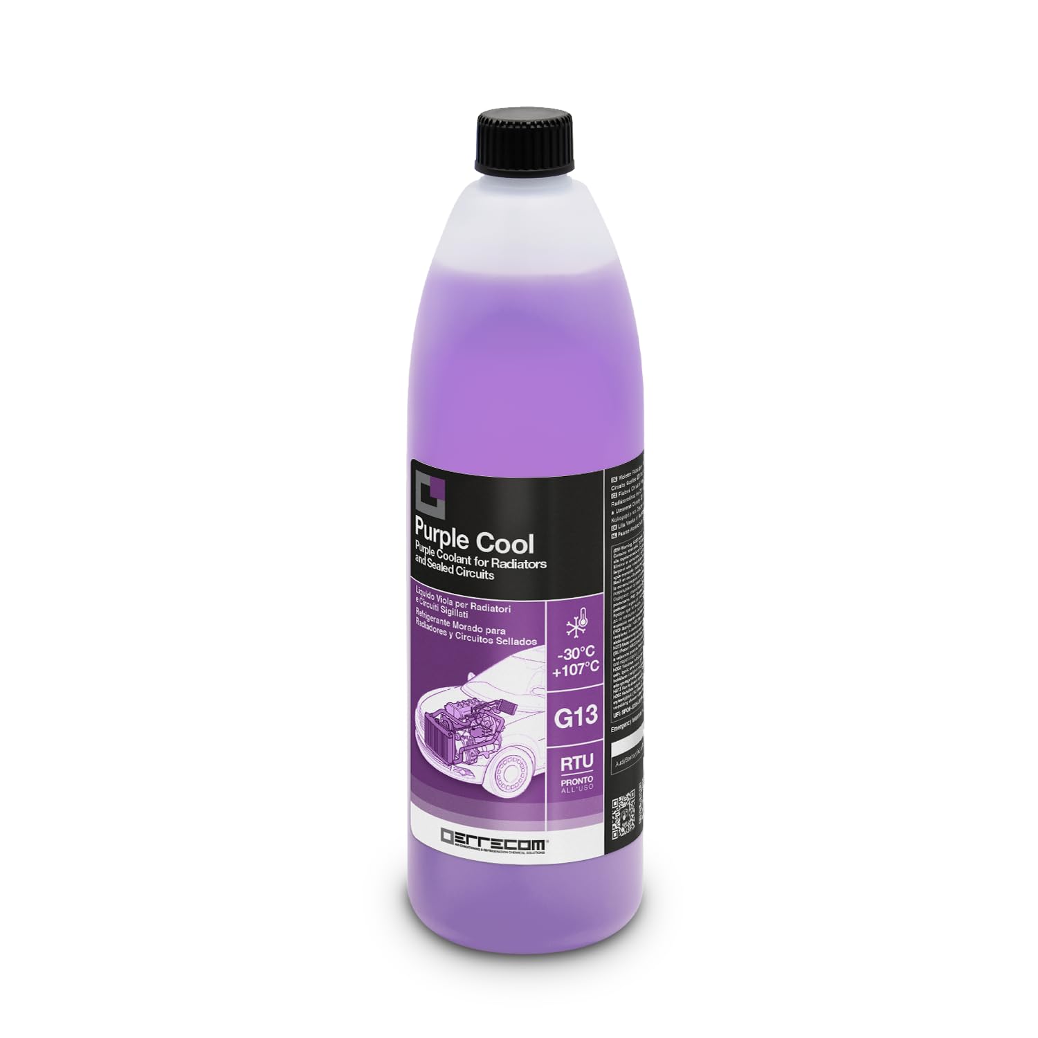 ERRECOM Purple Cool, Liquido Radiatore Viola -30°C/+107°C, antigelo G13 con Pacchetto additivi Glicerina, Pronto all’Uso, 1 Litro