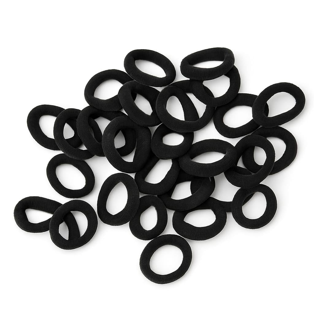 ECOVERA 100-Pack Black Mini Hair Ties for Baby Girls & Kids – Soft Cotton Elastic Bands | No-Damage, Non-Slip, Stretchable Tiny Ponytail Holders for Toddlers & Children-image-48