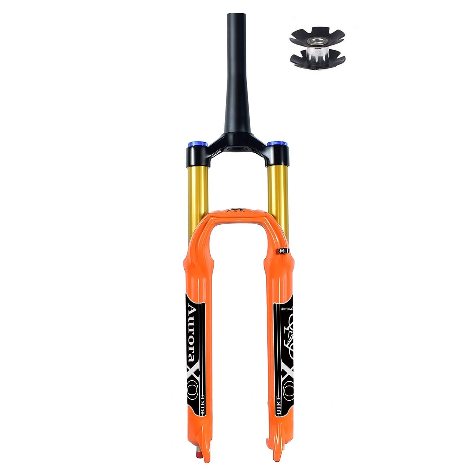 Amortyzacja 160 mm, przedni widelec do roweru górskiego, 26/27,5/29", pomarańczowy, do MTB XC AM, zawieszenie proste/stożkowe, opony 1,5-2,4"