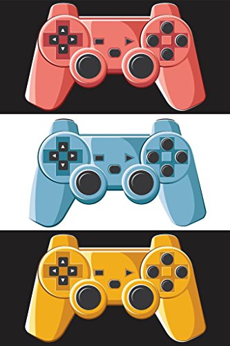 Laminated Game Controller Pop Art Poster Dry Erase Wall Art 16x24