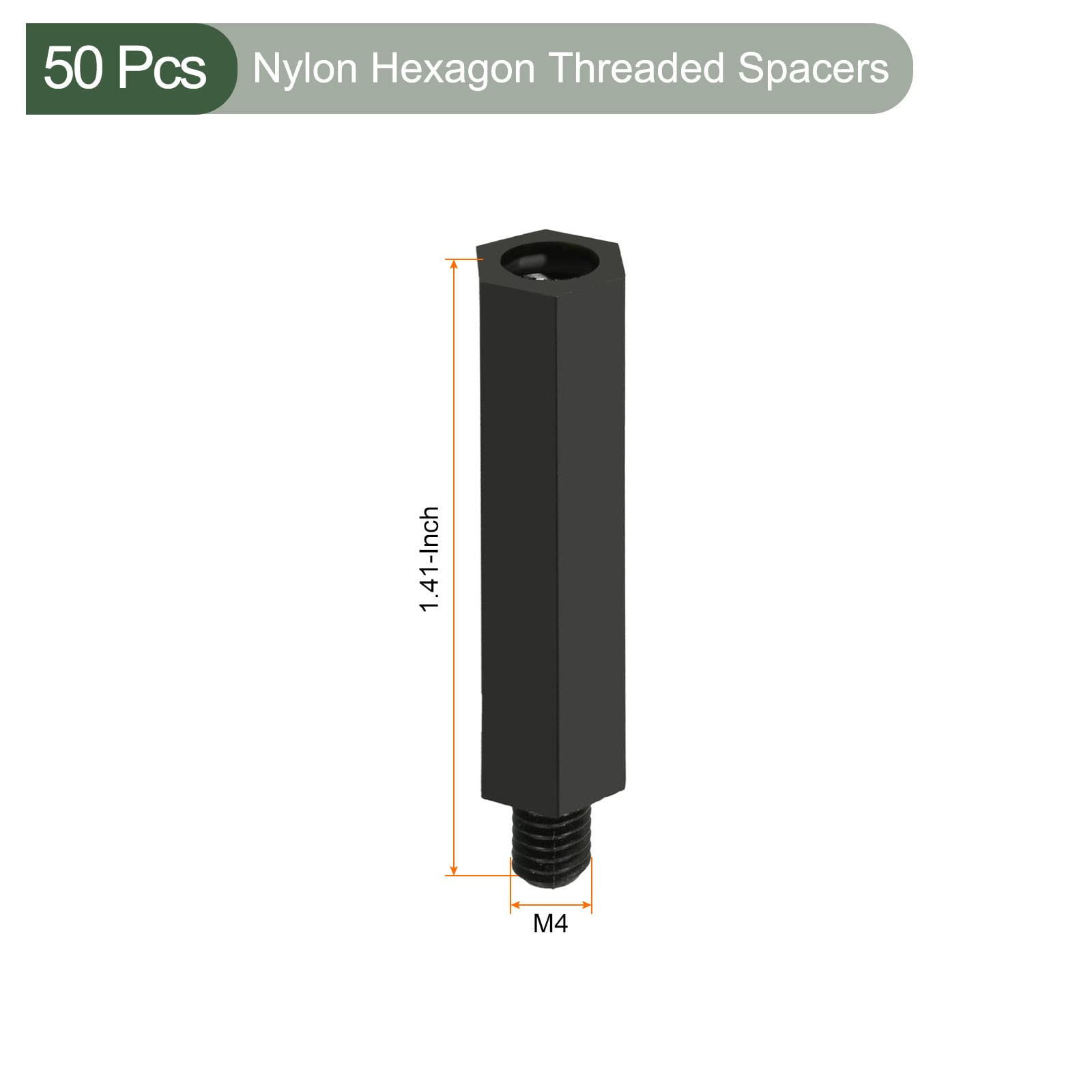 YOKIVE 50 Pcs Nylon Hexagon Threaded Spacer, Hex Spacer with Male Thread - Image 2