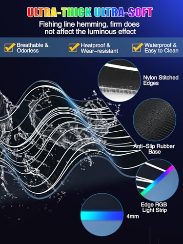 Image of Mouse Pad with Foldable Phone Holder & Wireless Charger, XXL RGB Gaming Mousepad 31.5 inchx15.8 inch Large Desk Mat for Keyboard, Black Desk Pad with Dual Qi Charging Station | 11 Colors 5 Modes | Waterproof