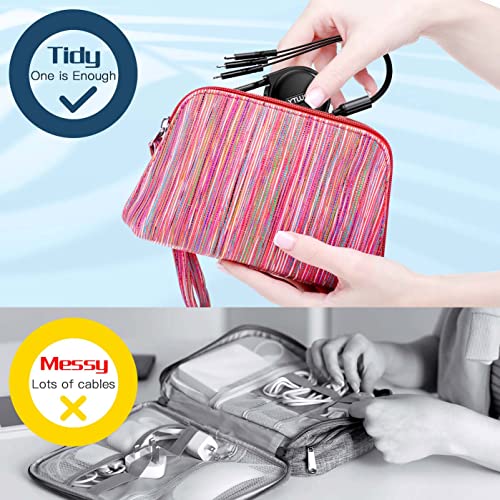 Multi Charger Cable 3A [4Ft 2Pack] Multi Charging Cable 3 In 1 Retractable Charging Cord Multi Usb Cable With Lightning/Type C/Micro Usb Port For Cell Phones/Samsung Galaxy/Lg/Huawei/Tablets/Ps & More #TOP5