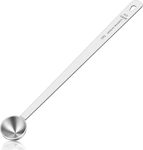Long Handle Measuring Spoon, 5ml Teaspoon Coffee Scoop Metal Table Spoons for Tea Milk Ice Cream Baking Cooking Dry Kitchen Gadgets