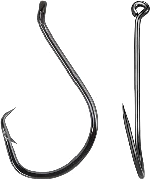 AMYSPORTS Bass Octopus Fishing Hooks Offset | Carbon Steel Fishing Hook Sharp Freshwater Strong Circle Hooks Saltwater