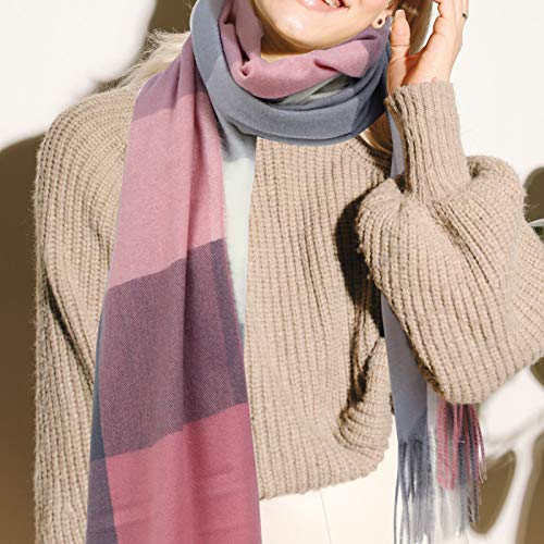 ABOOFAN Lenço de Padrão de Grade Lenço de Inverno Engrossado Lenço Prático de Moda Pashmina Quente