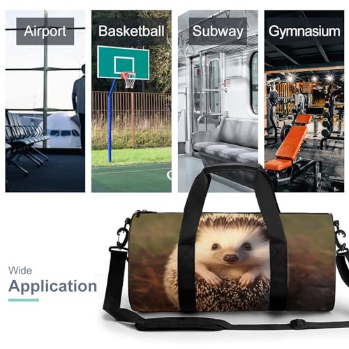 Mens Womens Gym Bag, Hedgehog Print Duffle Bags,travel Gym Duffle Bag,garment Duffle Bag,gym Bag with Shoe Compartment3