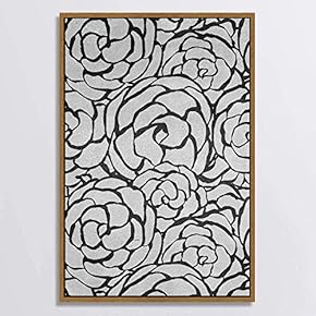 SIGNWIN Canvas Wall Art Black and White Flowers...