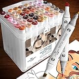 TONOS EN TONOS DE RETRATO: nuestros marcadores artísticos vienen en 48 colores en tonos de retrato, cubriendo una amplia gama de tonos de piel. Cada color se puede superponer y mezclar sin esfuerzo con otros.