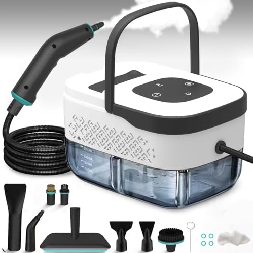 Nettoyeur vapeur portable pour la maison, système de nettoyage multifonction, design noir et blanc, nettoyeur vapeur portable avec accessoires, nettoyeur vapeur haute pression pour la maison, la