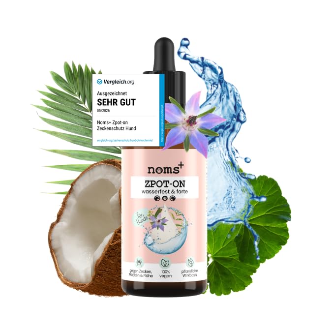 Noms+ Zpot-on wasserfestes Zeckenmittel für Hunde Jahresvorrat | Spot On mit pflanzenbasierten Wirkstoffen & DMSO | gegen Zecken Milben Flöhe Sandmücken