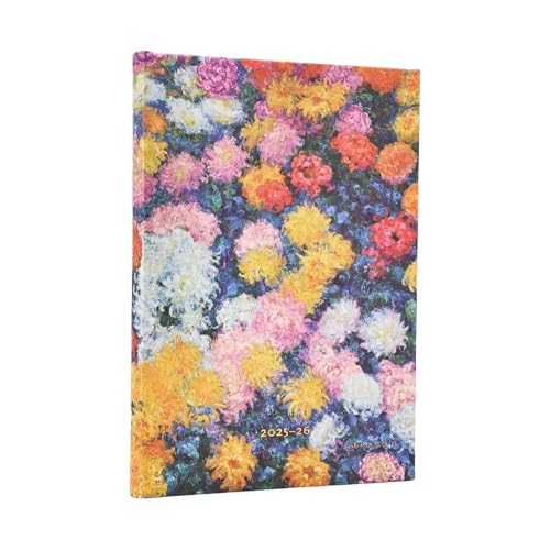 Paperblanks | 2026 Crisantemos de Monet | Crisantemos de Monet | 13 Meses | Midi | Apaisado | Cierre con Banda Elástica | 160 Pg | 100 GSM