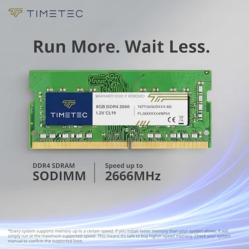 Image of Timetec 80GB KIT (10x8GB) DDR4 2666MHz (PC4-2666V) PC4-21300 SODIMM Laptop RAM - 260-Pin 1.2V CL19 Non-ECC Unbuffered Memory Module for Laptop, Notebook, Mini PC, All-in-One