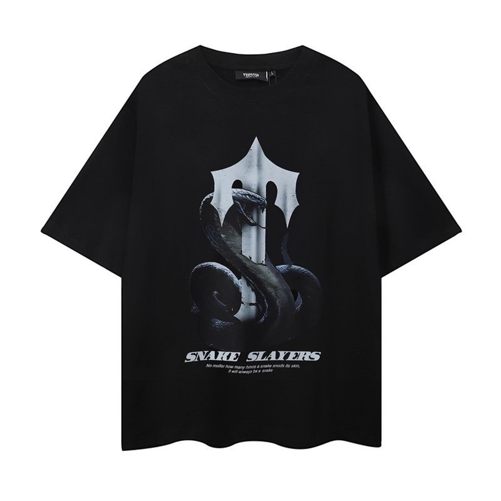 SHANGSINA Estilo Manga Corta De Verano Trapstar Para Hombre,impresión Chándal Corto Negro,28 Estilos,cuello Redondo,talla Grande,Conjunto De Camiseta Unisex,para Personas Obesas