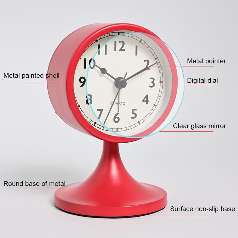 Réveil Analogique Bestcool Avec Veilleuse - Silencieux, Design Vintage Vert, Pour Gros Dormeurs Et Voyage
