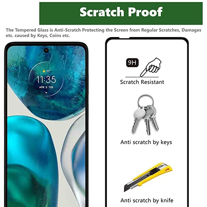 Image of Screen Protector for Motorola Moto G52 | Moto G82 5G (Black) Tempered Glass Edge-to-Edge 6D Screen Guard With Installation Kit